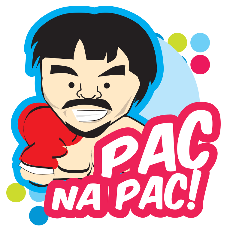 FREE quirky Manny Pacquiao themed stickers from Smart